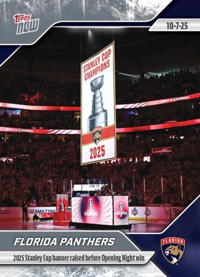 Florida Panthers #1 — 2025 Stanley Cup banner raised before Opening Night win